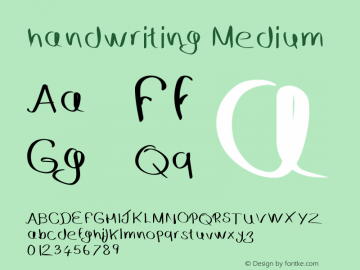 handwriting Version 001.000图片样张