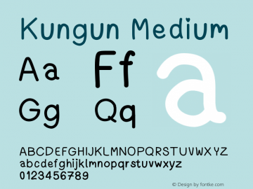 Kungun Version 001.000 Font Sample