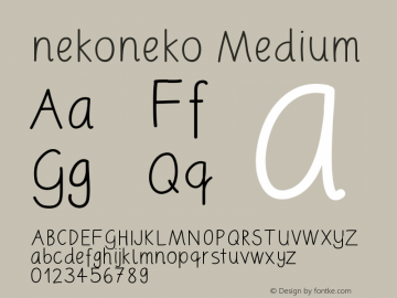 nekoneko Version 001.000 Font Sample