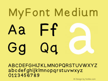 MyFont Version 001.000图片样张