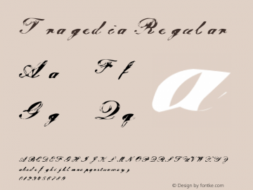 Tragedia Regular Tragedia Version 2.00 Font Sample