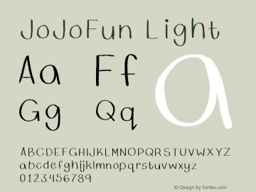 JoJoFun-Light Version 001.000 Font Sample