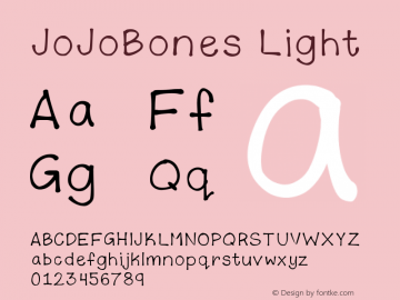JoJoBones-Light Version 001.000 Font Sample