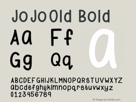 JoJoOld-Bold Version 001.000 Font Sample