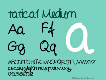 tatica1 Version 001.000 Font Sample