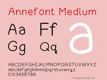 Annefont Version 001.000 Font Sample