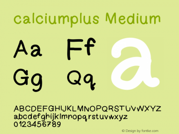 calciumplus Version 001.000 Font Sample