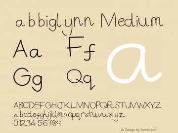 abbiglynn Version 001.000 Font Sample