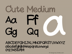 Cute Version 001.000 Font Sample