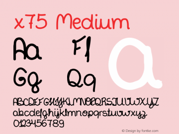 x75 Version 001.000 Font Sample