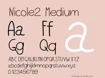 Nicole2 Version 001.000 Font Sample