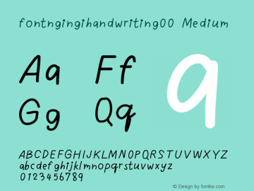 fontngingihandwriting00 Version 001.000图片样张