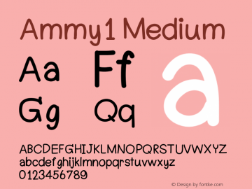 Ammy1 Version 001.000 Font Sample