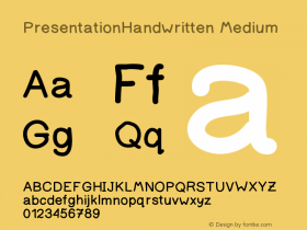 PresentationHandwritten Version 001.000 Font Sample