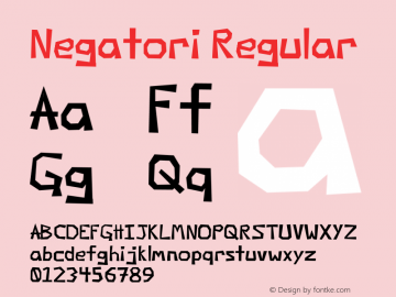 Negatori Regular Version 1.02; Januari 29, 2000图片样张
