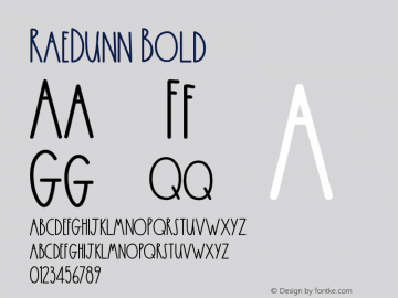 RaeDunn-Bold Version 001.000 Font Sample