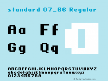 standard 07_66 Regular Version 002.000 Font Sample