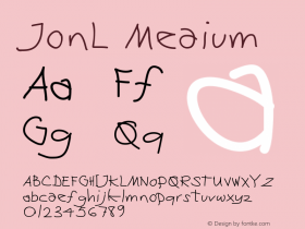 JonL Version 001.000 Font Sample