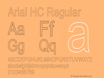 Arial HC Regular Unknown Font Sample