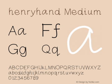 henryhand Version 001.000 Font Sample