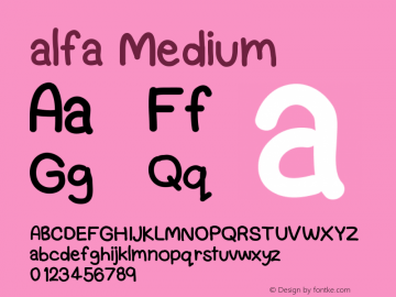 alfa Version 001.000 Font Sample