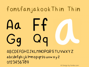 fontfanjakookThin Version 001.000图片样张