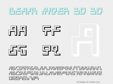 Beam Rider 3D 3D 1 Font Sample