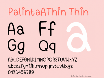 PalintaAThin Version 001.000 Font Sample