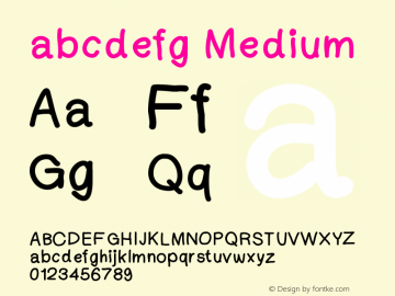 abcdefg Version 001.000 Font Sample