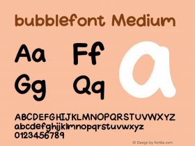 bubblefont Version 001.000 Font Sample