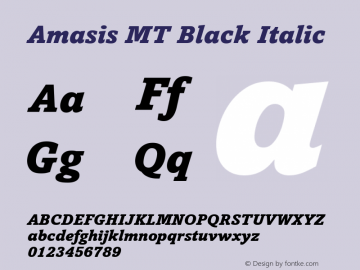 Amasis MT Black Italic 001.003图片样张