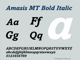 Amasis MT Bold Italic Unknown图片样张