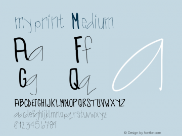 myprint Version 001.000 Font Sample
