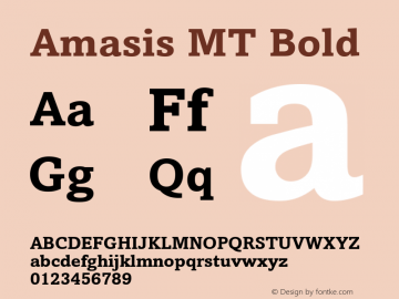Amasis MT Bold 001.001 : May 1992 : 261 set hinted by hand图片样张