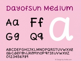 Dayofsun Version 001.000 Font Sample