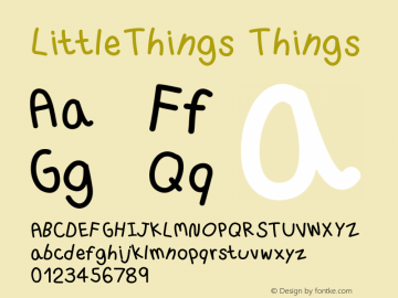 LittleThings Version 001.000 Font Sample