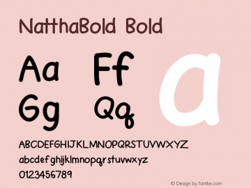 NatthaBold Version 001.000 Font Sample