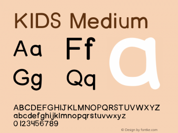 KIDS Version 001.000 Font Sample