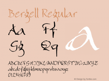 Bergell Regular Macromedia Fontographer 4.1 5/22/01图片样张