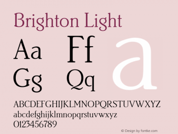 Brighton Light Macromedia Fontographer 4.1 5/22/01图片样张
