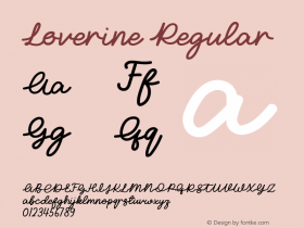 Loverine Version 1.00;August 19, 2020;FontCreator 11.5.0.2430 64-bit Font Sample