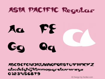 ASIA PACIFIC Version 1.00;January 9, 2020;FontCreator 11.5.0.2430 64-bit图片样张