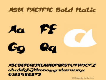 ASIA PACIFIC Bold Italic Version 1.00;January 9, 2020;FontCreator 11.5.0.2430 64-bit图片样张