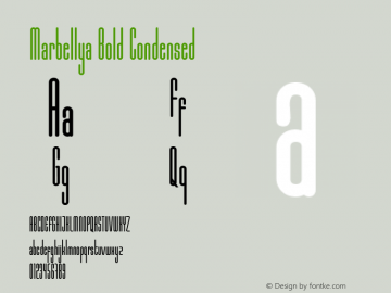 Marbellya Bold Condensed Version 1.000 Font Sample