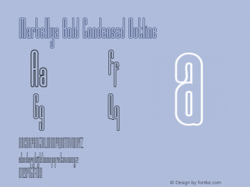Marbellya Bold Cond Outline Version 1.000 Font Sample