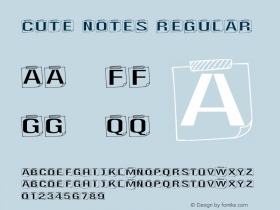 Cute Notes Version 1.00;August 17, 2020;FontCreator 11.5.0.2430 64-bit图片样张