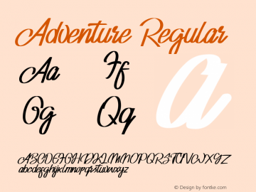 Adventure Version 1.00;August 18, 2020;FontCreator 11.5.0.2430 32-bit Font Sample