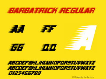 Barbatrick-Regular Version 3.002 Font Sample