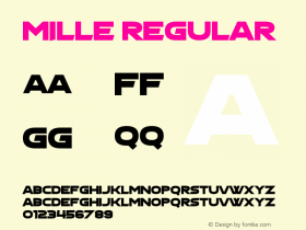 Mille Version 1.00;August 21, 2020;FontCreator 11.5.0.2430 64-bit图片样张