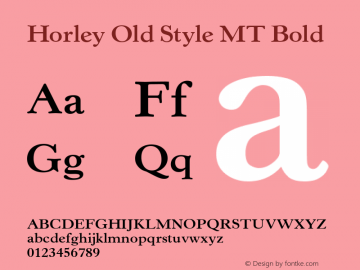 Horley Old Style MT Bold Version 1.00图片样张